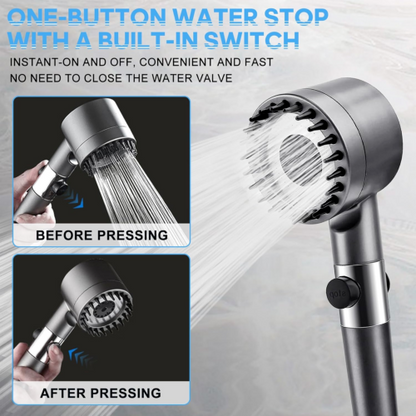 3-Mode Massage Shower Head with Filter and Pause Button