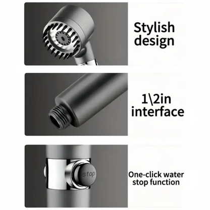3-Mode Massage Shower Head with Filter and Pause Button