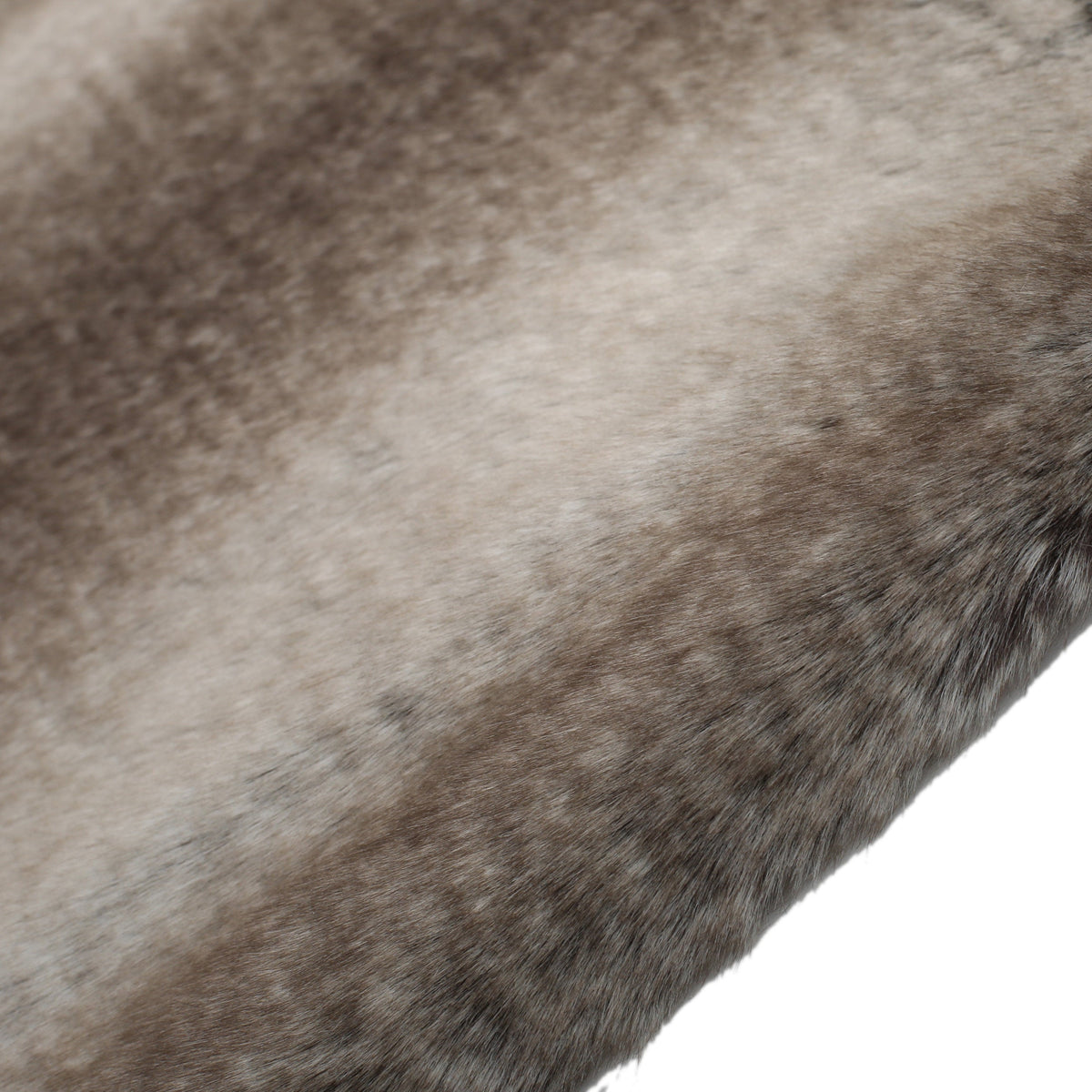 Faux Fur Throw Blanket, 50 x 60 in, Brown Striped